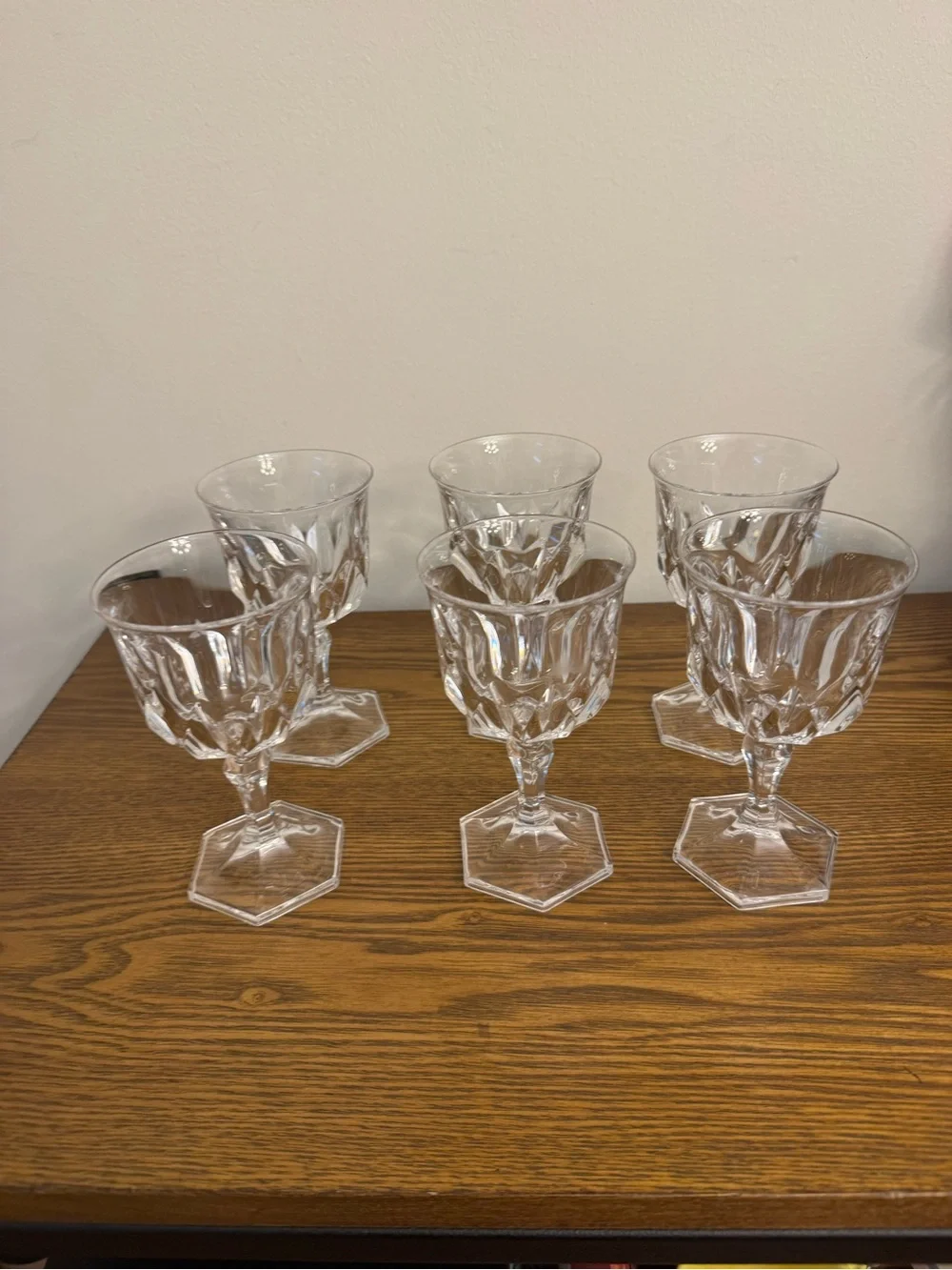 Cristal d’Arques Chaumont Wine Goblets Set of 6 Vintage 5.25” French Glass